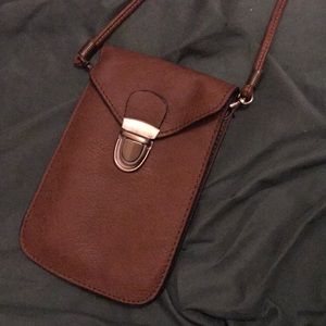Brown cross body purse